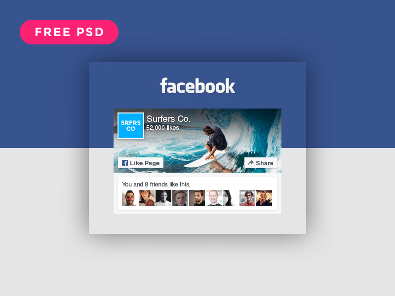Facebook Like Box PSD