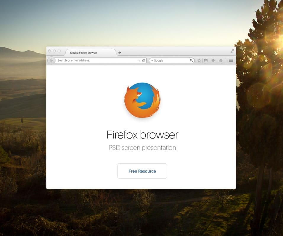 Firefox Browser Psd Mockup 