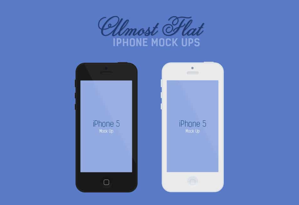 Flat iPhone 5 Mockups