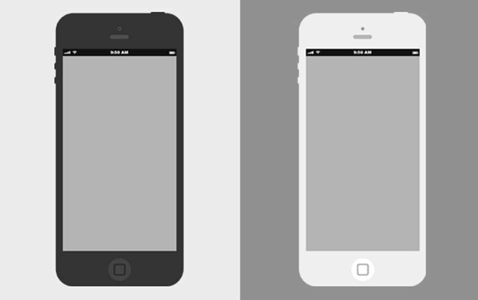 Flat iPhone Wireframe Design Template PSD