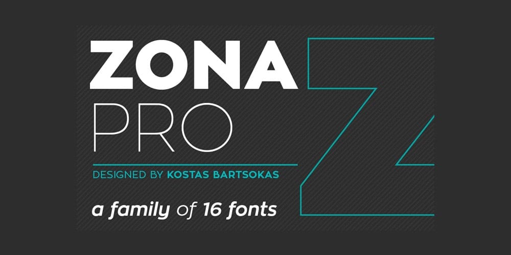 Free Font Zona Pro 
