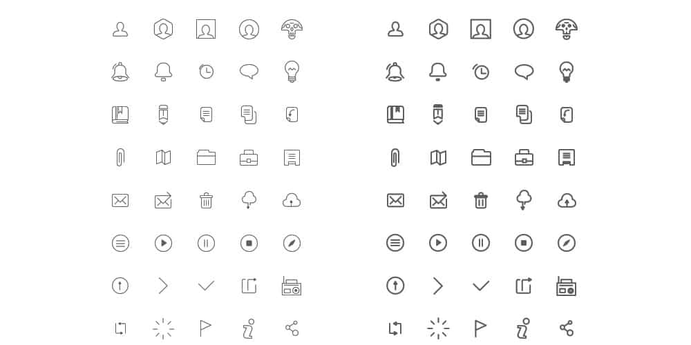 Free Wireframe Icons PSD
