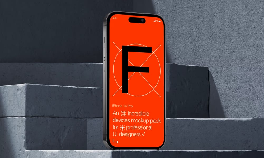 Free iPhone 14 Pro Max Mockup PSD