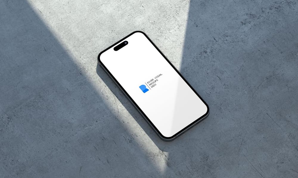 Free iPhone 14 Pro Mockup on Concrete