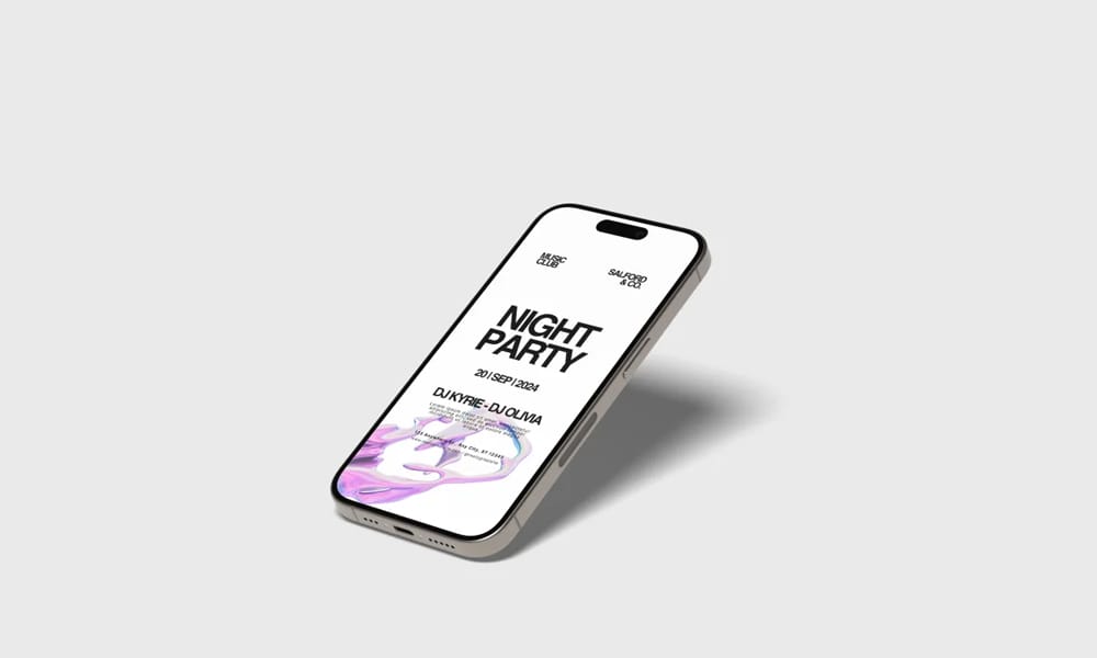 Free iPhone 15 Pro Max Mockup PSD