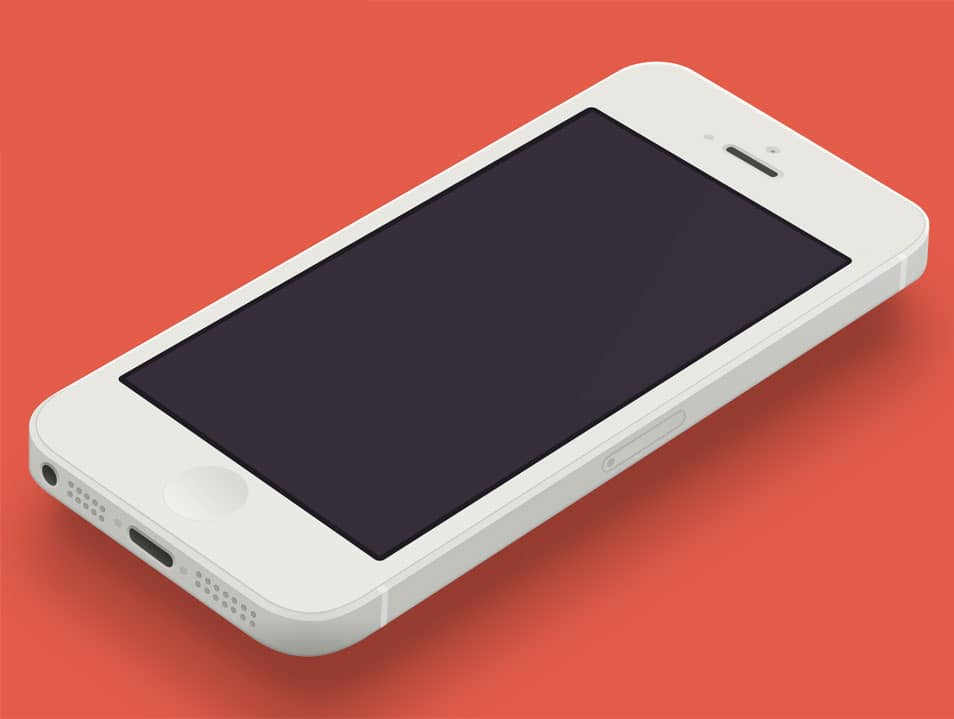 Minimal iPhone 5 White Template PSD