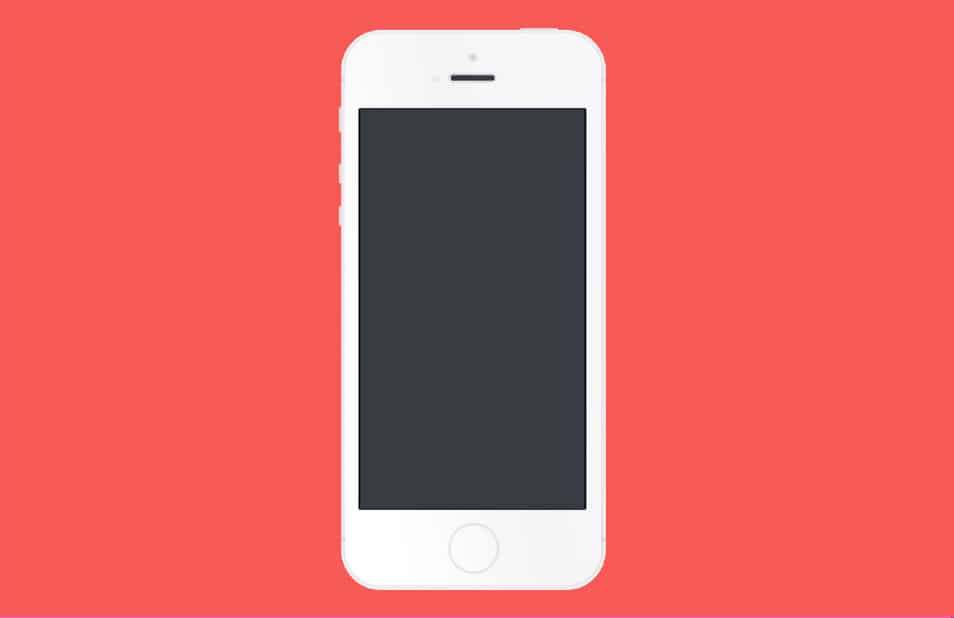 White Flat iPhone 5S PSD