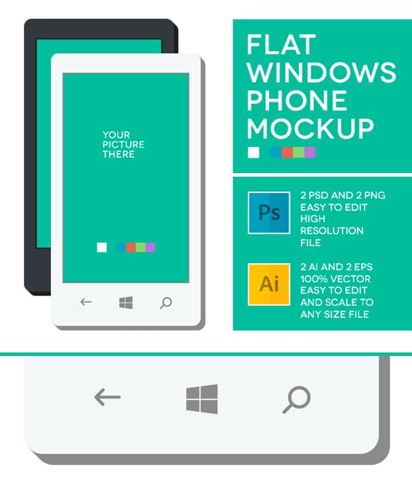 Windows Phone Flat MockUp
