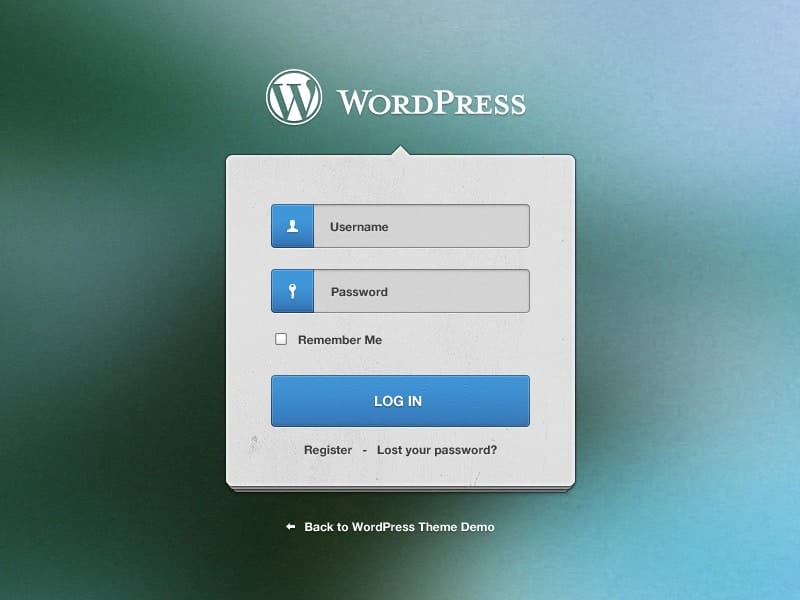 Wordpress Login Screen Widget PSD