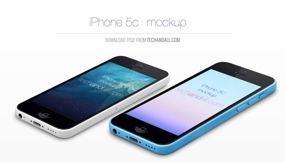 iPhone 5C Perspective Mock up