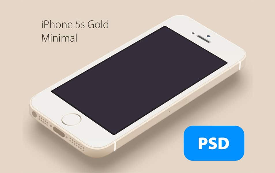 iPhone 5s Minimal Gold Free PSD