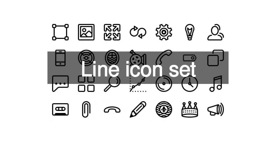 122 line icons set