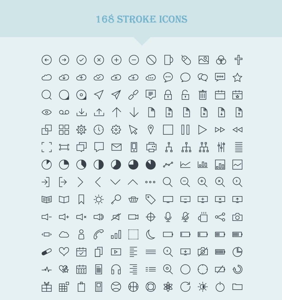 168 Vector Stroke Icons