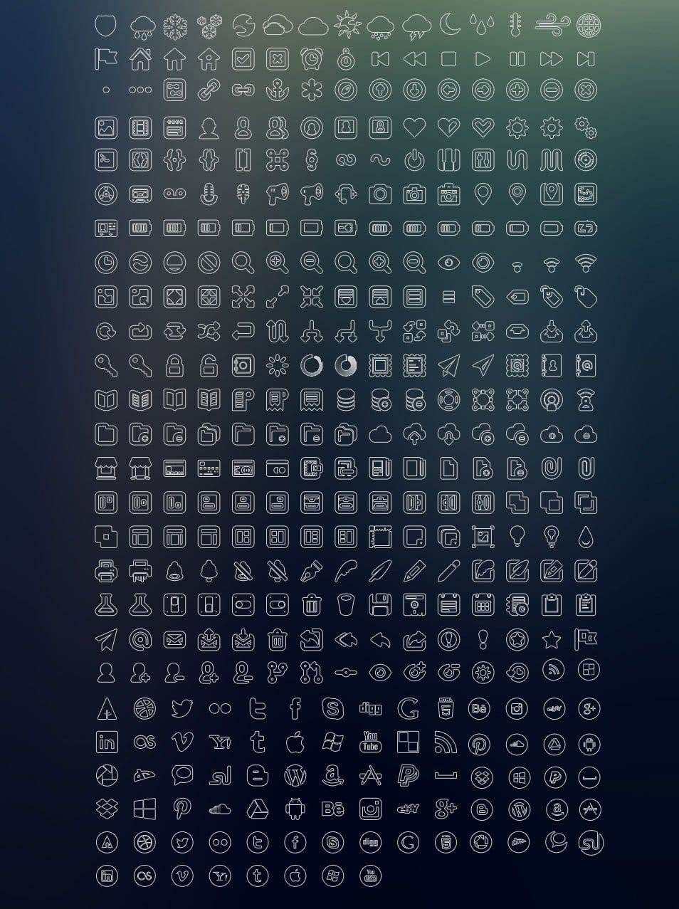 400+ Vector Outline Icon Set for Designers/Developers