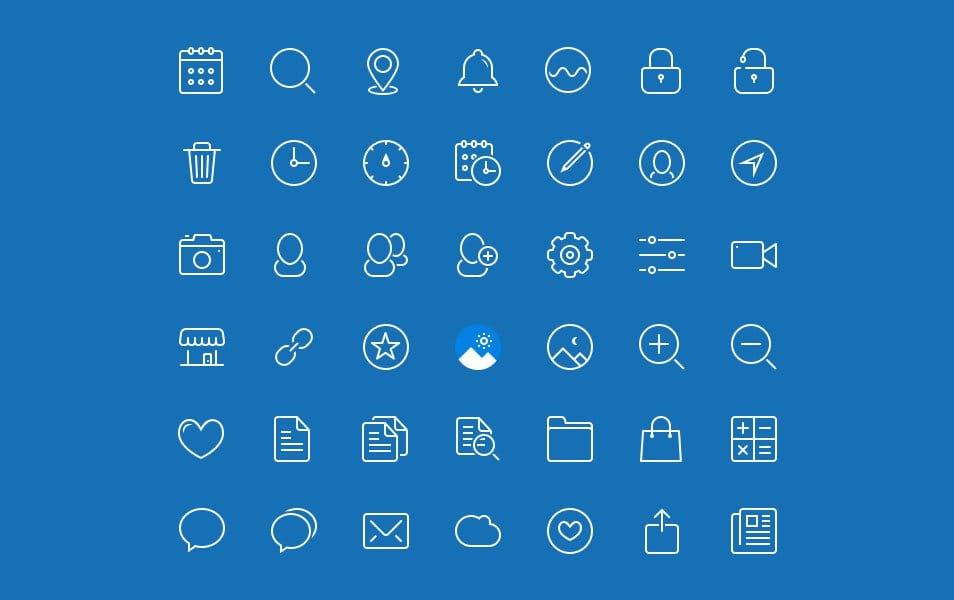 45 Blue Drops - Free Line Icon Set
