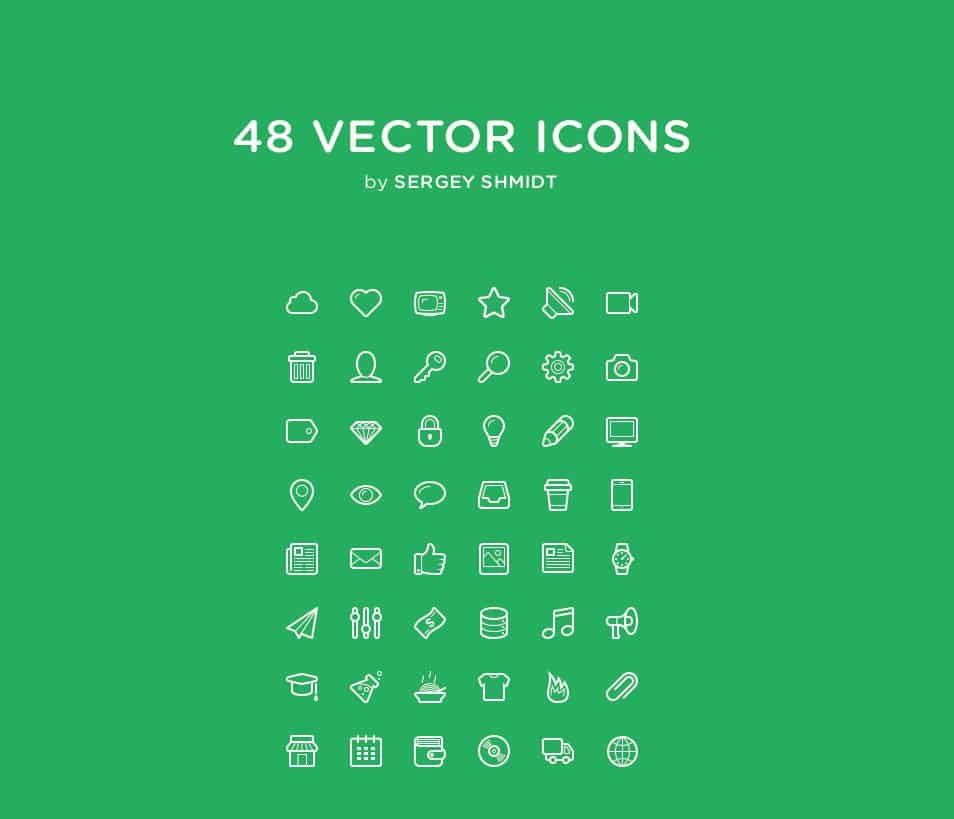 48 Free Vector Line Icon Set