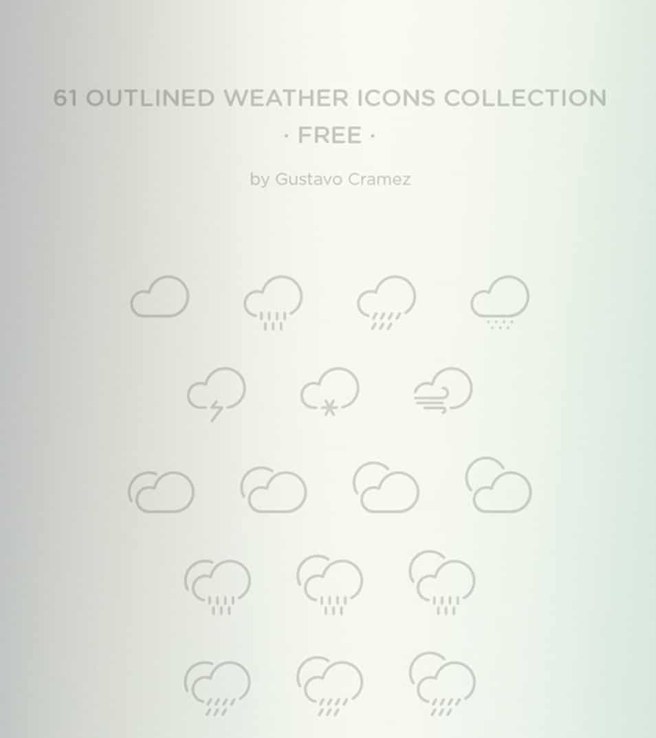 61 Outlined Weather Icons