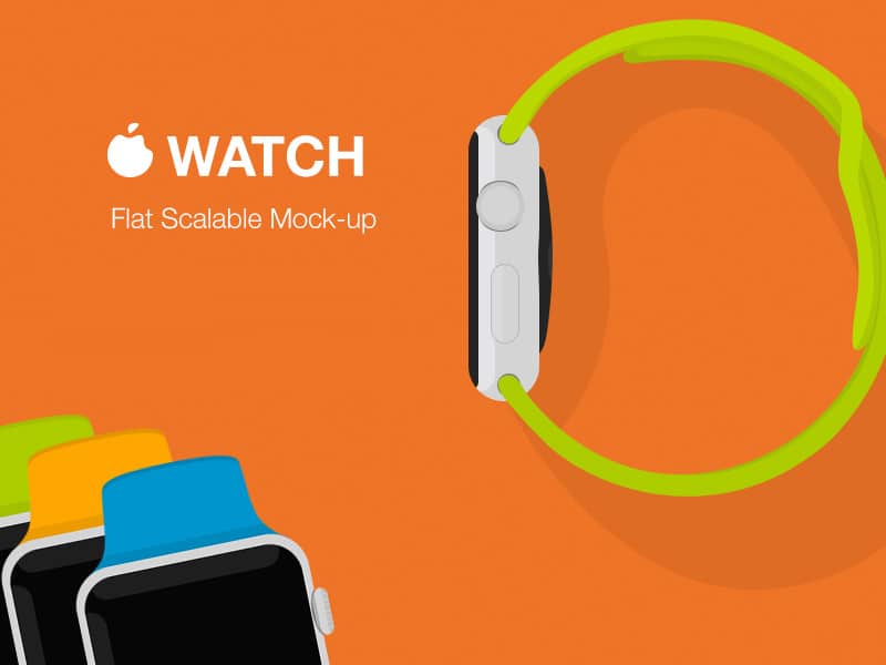 Apple Watch Flat Mockup Free PSD