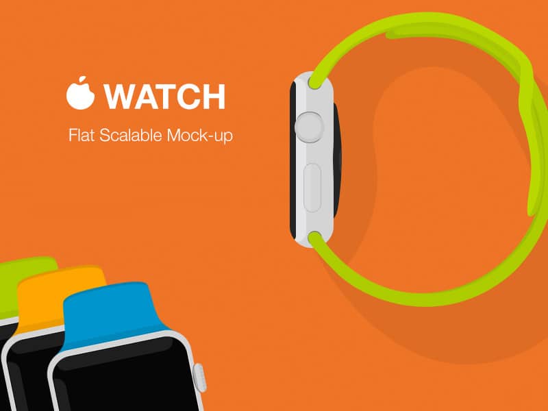 Apple Watch Flat Mockup Free PSD