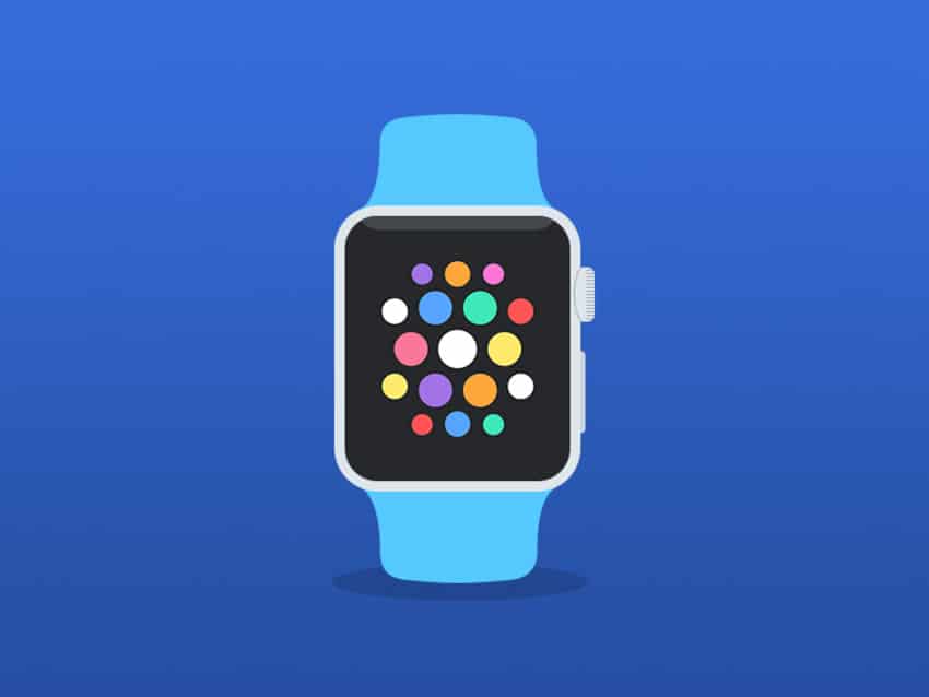 Apple Watch Flat Mockup PSD