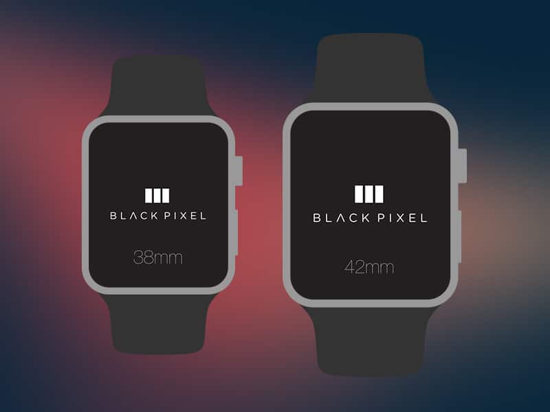 Black Pixel Apple Watch PSD