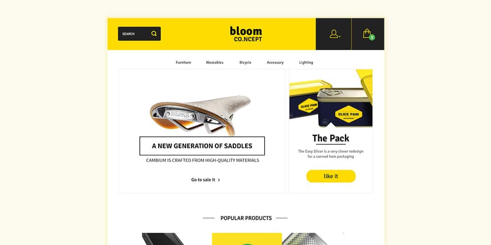Free Ecommerce Web Templates PSD 63 Bloom E Commerce Theme