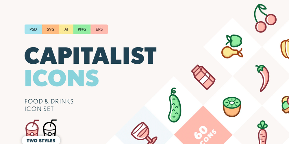 Latest Collection of Free SVG Icons & Illustrations 224 Capitalist Food and Drinks SVG Icon Set