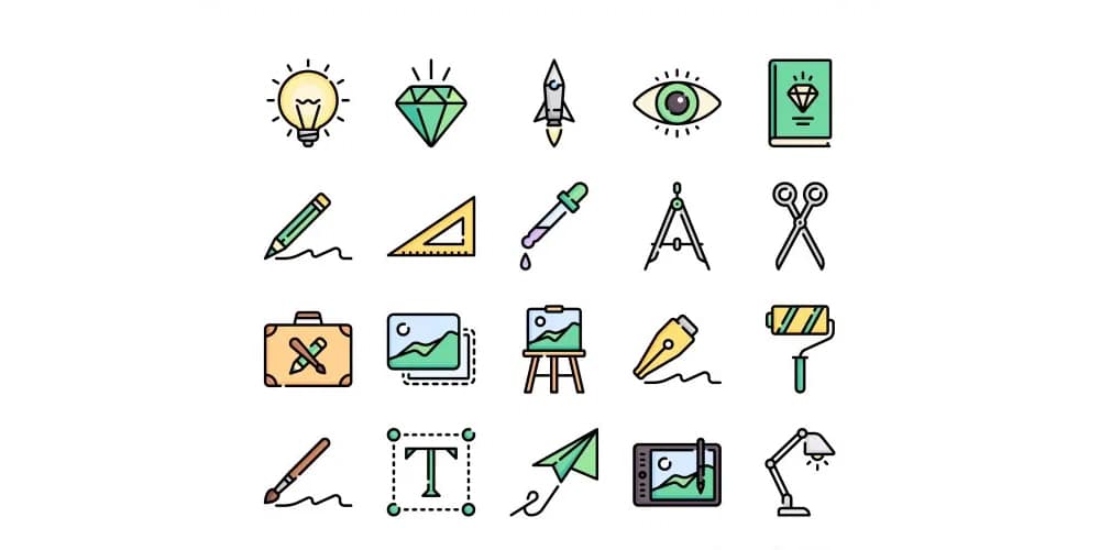 Latest Collection of Free SVG Icons & Illustrations 218 Creative Process Vector Icons