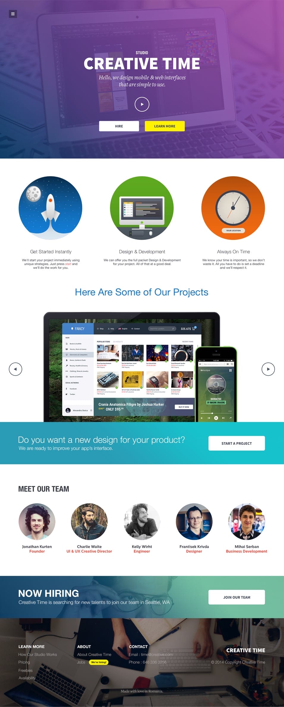 Creative Time Responsive Template PSD