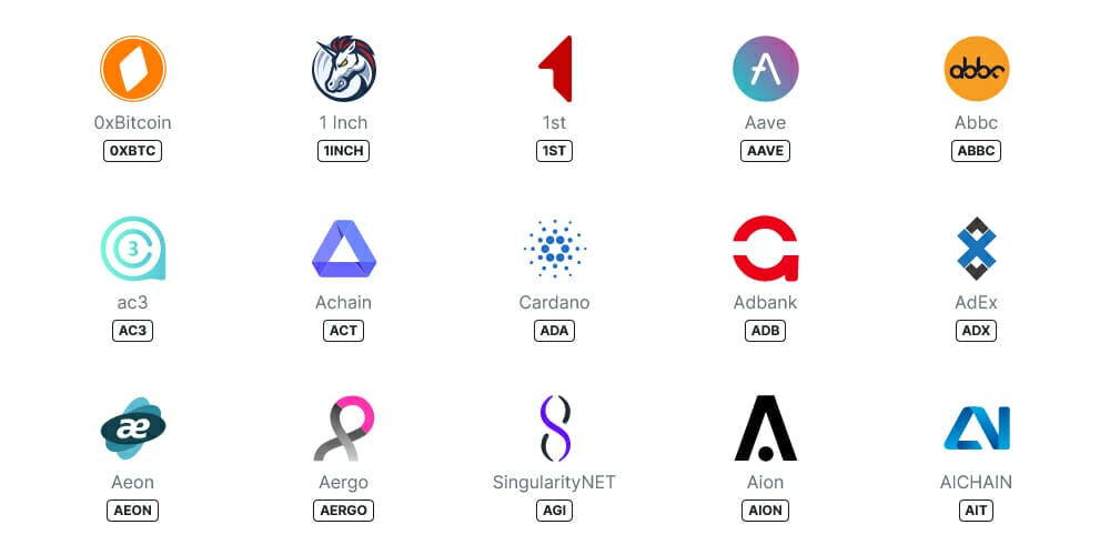 Cryptocurrencies Icons