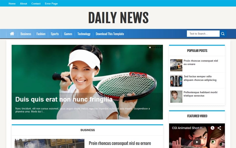 Daily News Responsive Blogger Template