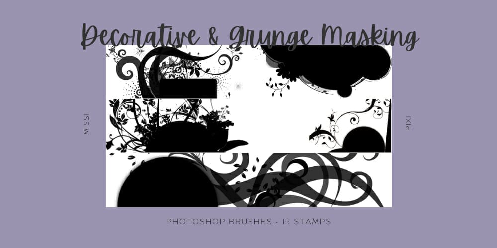 Decorative and Grunge Masking Photoshop Brushes