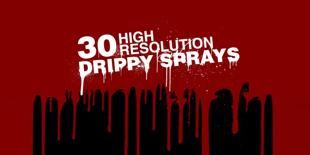 Drippy Sprays Photoshop Brushes