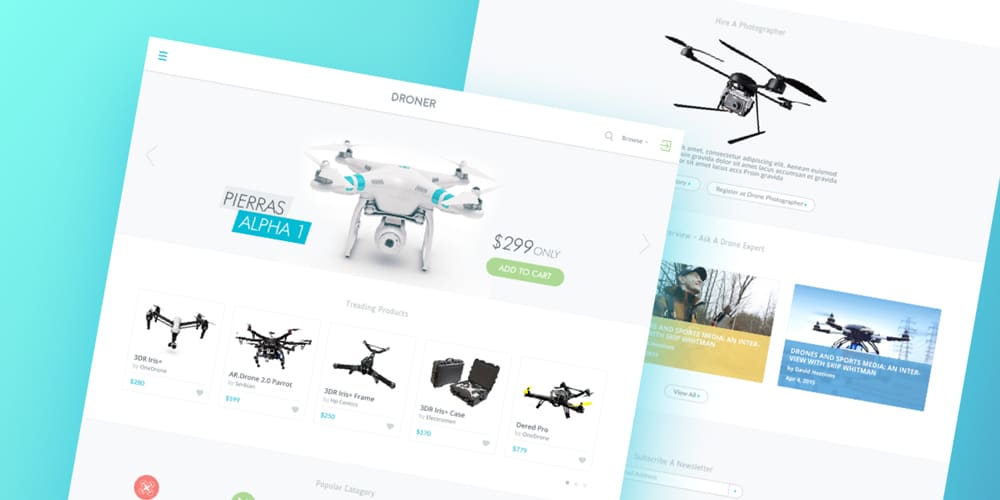 Droner Ecommerce Website for Drones