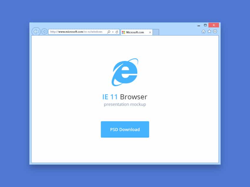 E 11 Browser Mockup PSD