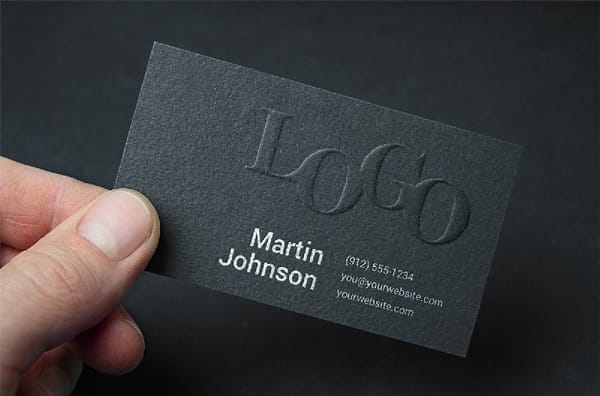 Embossed Business Card MockUp