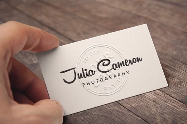 Embossed Business Card MockUp