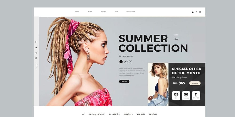 Fashion E commerce Web Template PSD