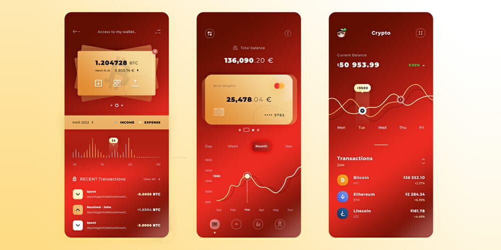 Latest Free Mobile App UI PSD Designs 17 Finance App