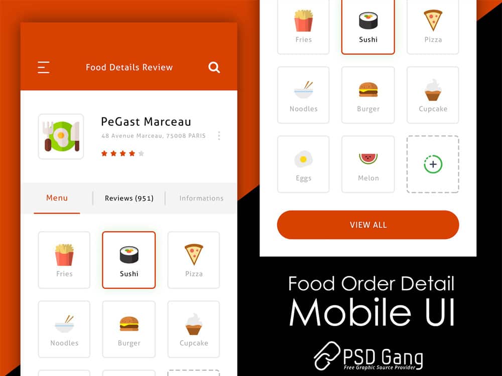 Food Order Detail Page UI for App