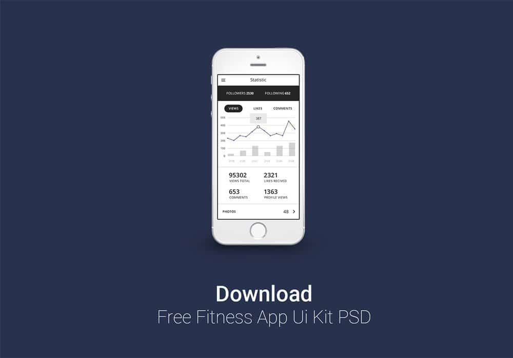 Free Fitness Tracking App Ui Kit PSD