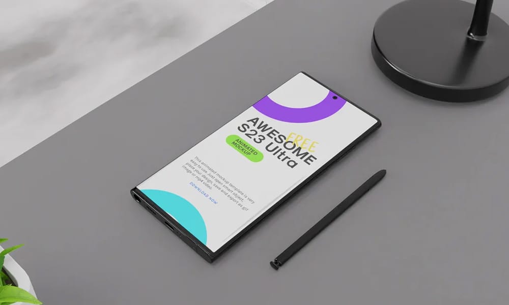 Free Galaxy S23 Ultra Mockup PSD