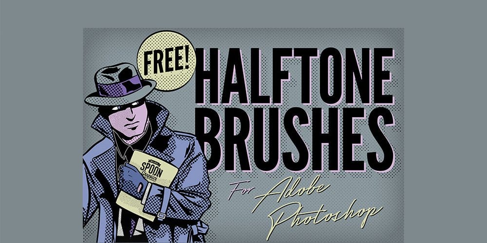 Free Halftone Texture Brushes for Photoshop
