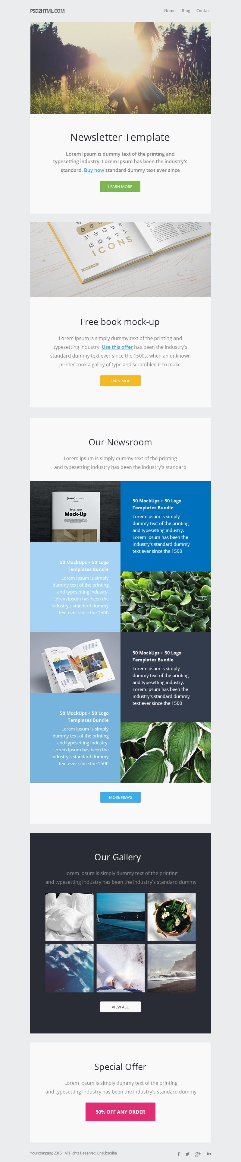 Download Free Email Newsletter Templates Psd Css Author