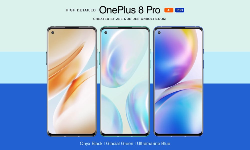 Free OnePlus 8 Pro Mockup PSD