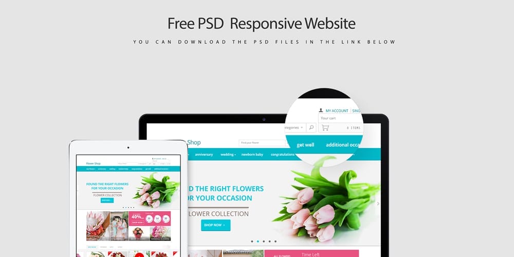 Free Responsive Web Template PSD for E Commerce