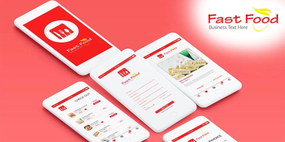 Free Restaurant Mobile App UI PSD