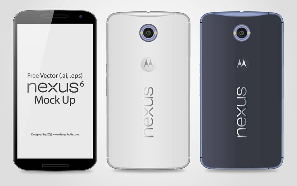 Free Vector Google Nexus 6 Mockup