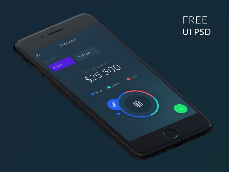 Free Wallet App UI PSD