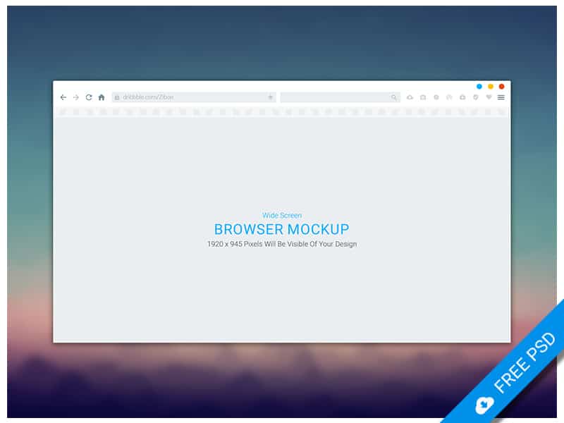 Free Wide Screen Browser Mockup PSD